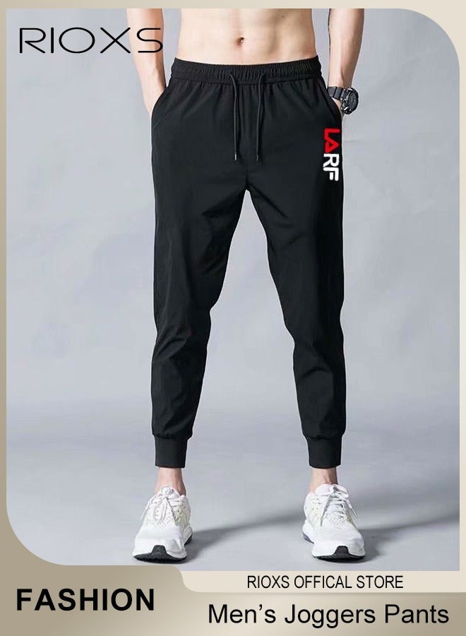 RIOXS Men's Joggers Pants, Athletic Workout Jogger Sweatpants For Men, Drawstring Trouser Tapered Pant With Side Pockets, Regular Fit Trousers, Tapered Joggering Pants With Snug Ankle Cuffs, Elastic Gym Pants, Men's Slacks For Training/ Running/ Exercising - Image 1
